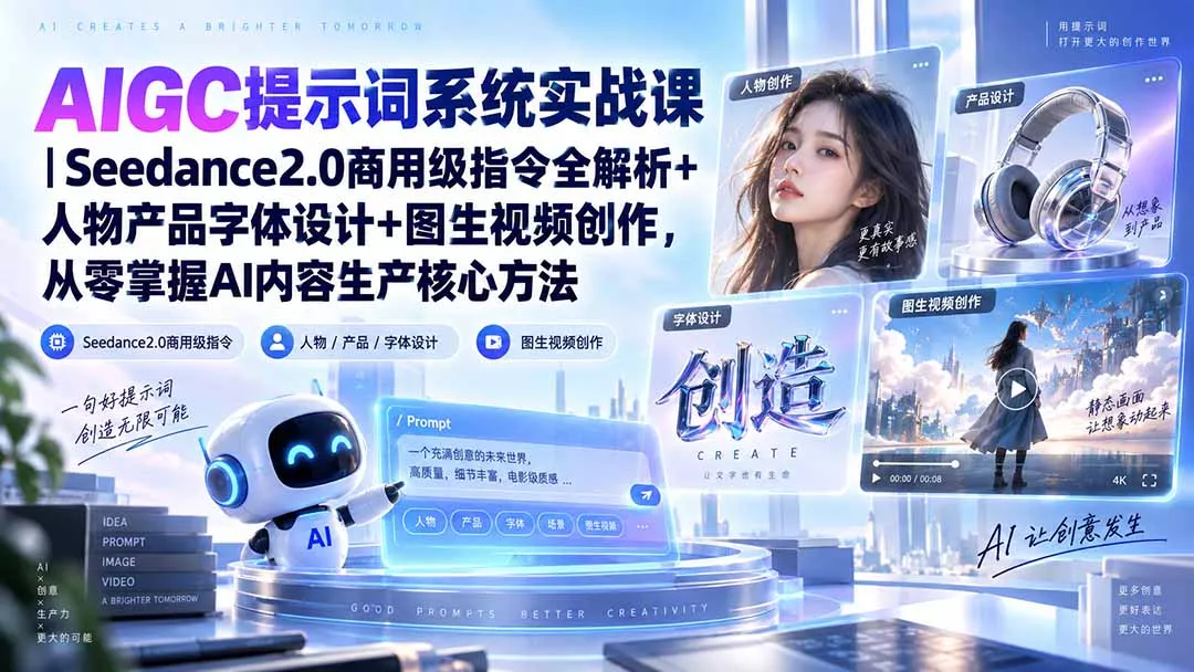 AIGC提示词系统实战课-无水印｜Seedance2.0商用级指