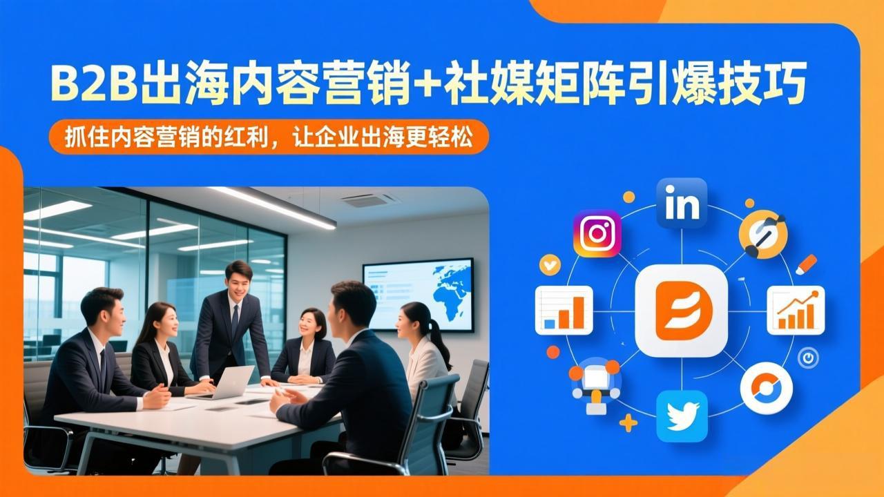 B2B出海内容营销+社媒矩阵引爆技巧：抓住内容营销的红利，让企业出海更轻松客创社区-专注互联网轻资产资源整合与分享客创社区-专注互联网轻资产资源整合与分享