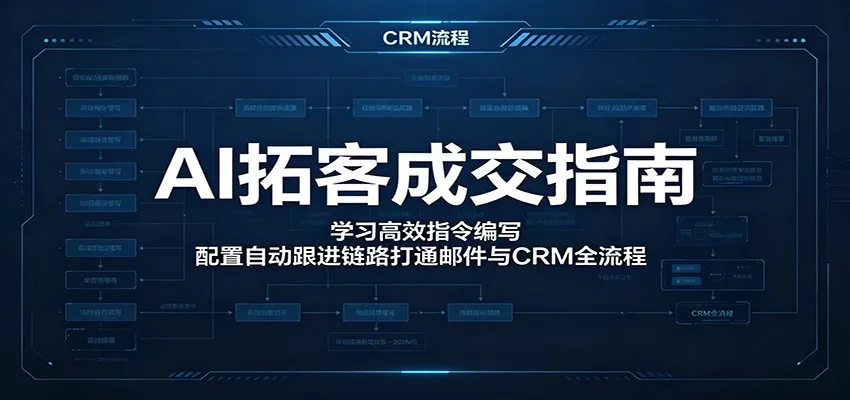 AI拓客成交指南：学习高效指令编写，配置自动跟进链路打通邮件与CRM全流程