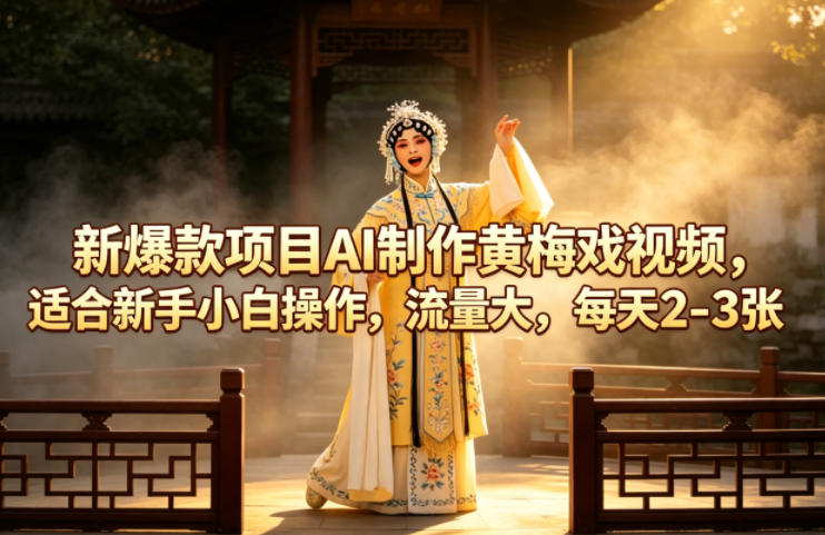 新爆款项目AI制作黄梅戏视频，适合新手小白操作，流量大，每天2-3张客创社区-专注互联网轻资产资源整合与分享客创社区-专注互联网轻资产资源整合与分享