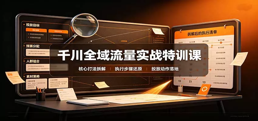千川全域流量实战特训课:拆解全域投放实操核心打法客创社区-专注互联网轻资产资源整合与分享客创社区-专注互联网轻资产资源整合与分享