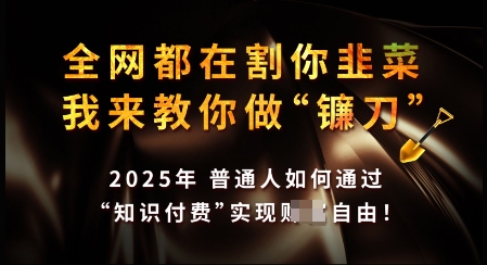 知识付费如何做到月入过W+，2025我来教你做“镰刀”【揭秘】客创社 - 专注互联网轻资产创业及网络项目资源整合与分享客创社 - 专注互联网轻资产创业及网络项目资源整合与分享