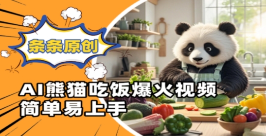 Ai熊猫吃饭爆火视频，条条原创，简单易上手客创社 - 专注互联网轻资产创业及网络项目资源整合与分享客创社 - 专注互联网轻资产创业及网络项目资源整合与分享
