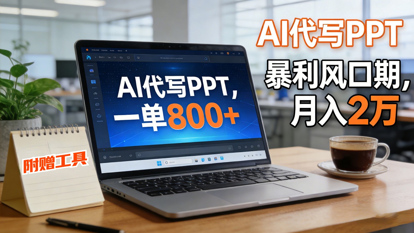 AI 代写做 PPT！一单狂赚 800+，风口期月入 2 万(工具 + 提示词直接送)客创社区-专注互联网轻资产资源整合与分享客创社区-专注互联网轻资产资源整合与分享