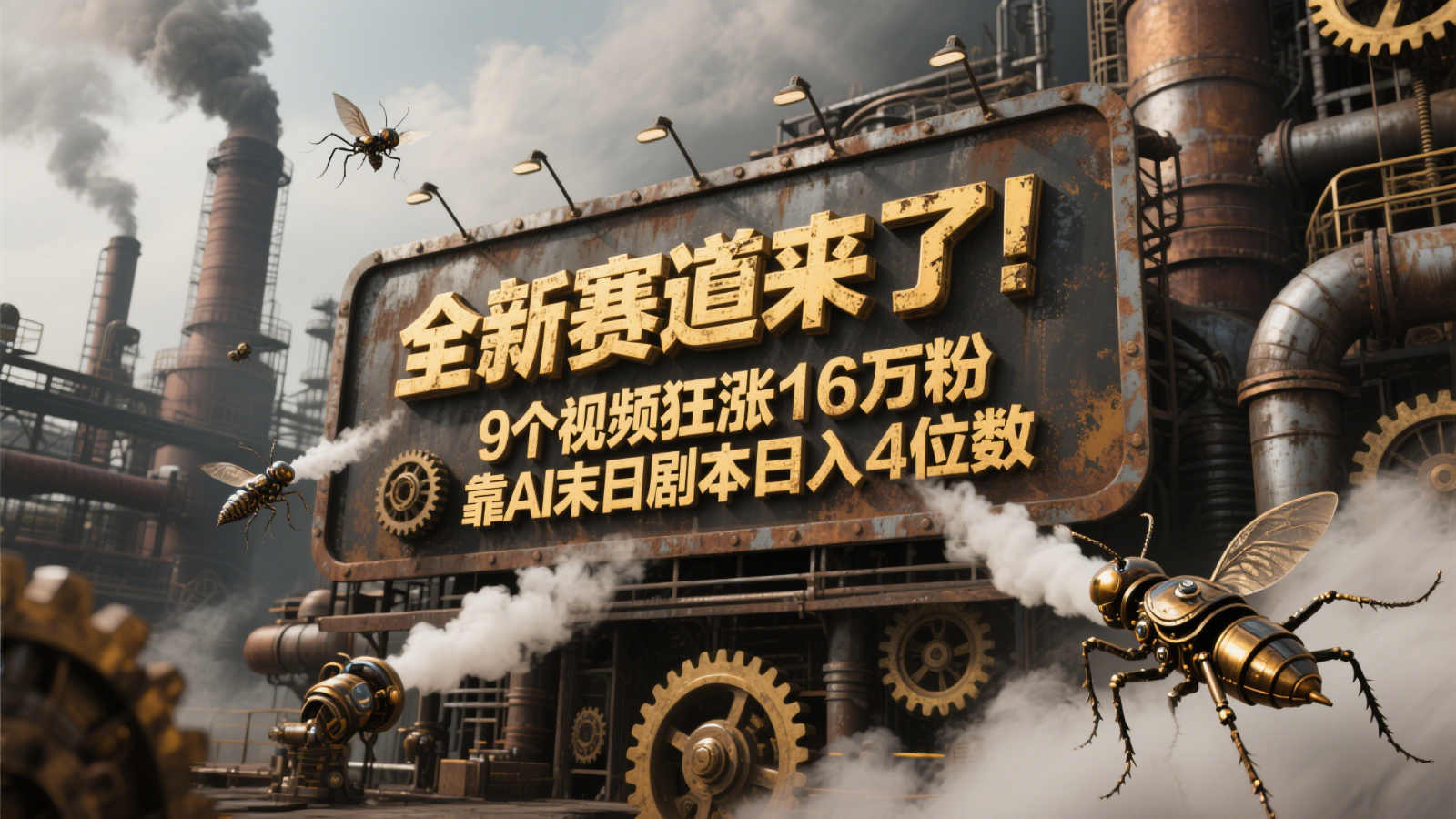 全新赛道来了！9个视频狂涨16万粉，靠AI末日剧本日入4位数，评论区爆肝追更！-客创社 - 专注互联网轻资产创业及网络项目资源整合与分享客创社-免费且强大的项目分享网站！