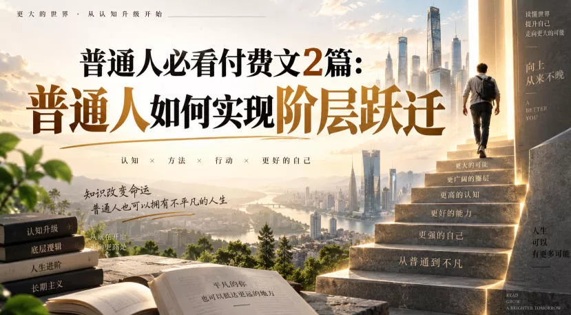 普通人必看付费文2篇：普通人如何实现阶层跃迁客创社区-专注互联网轻资产资源整合与分享客创社区-专注互联网轻资产资源整合与分享