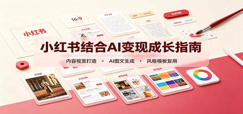 小红书结合AI变现成长指南：账号精准定位，内容视觉打造，搭建可复制流量获客体系客创社区-专注互联网轻资产资源整合与分享客创社区-专注互联网轻资产资源整合与分享