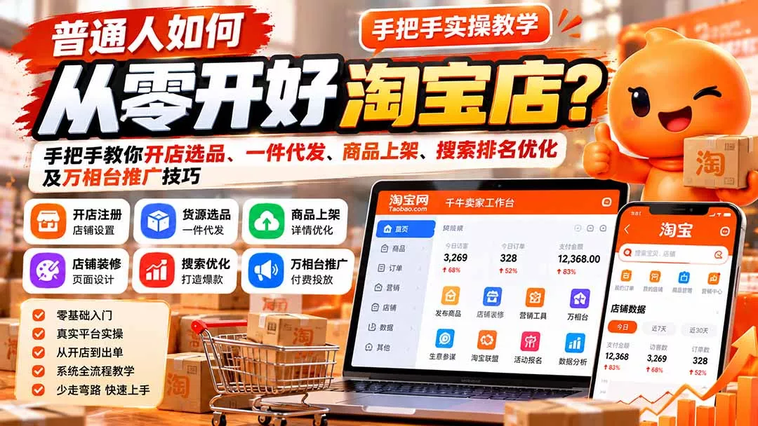 普通人如何从零开好淘宝店？手把手教你开店选品、一件代发、商品上架
