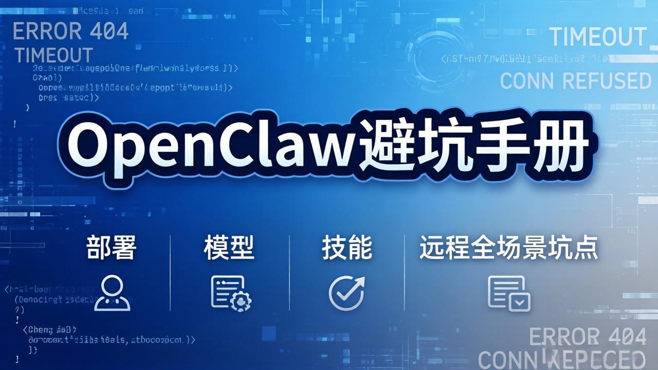 OpenClaw避坑手册：部署+模型+技能+远程全场景坑点，一次性给你说全，少走弯路客创社区-专注互联网轻资产资源整合与分享客创社区-专注互联网轻资产资源整合与分享