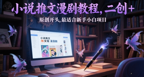 小说推文漫剧教程，二创+原创开头，最适合新手小白项目-客创社 - 专注互联网轻资产创业及网络项目资源整合与分享客创社-免费且强大的项目分享网站！