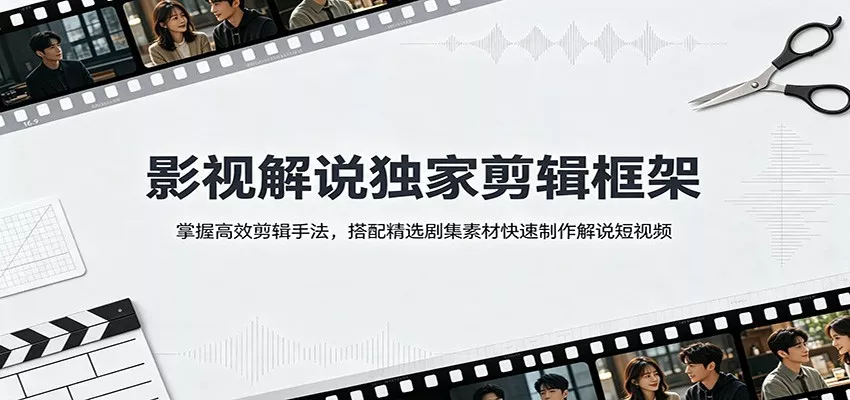 影视解说独家剪辑框架：掌握高效剪辑手法，搭配精选剧集素材快速制作解说短视频星享资源网星享资源网