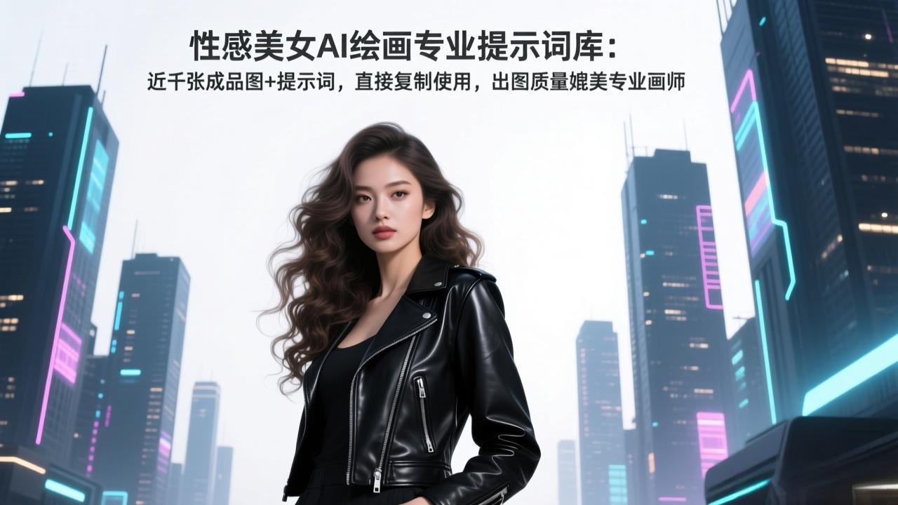 性感美女AI绘画专业提示词库：近千张成品图+提示词，直接复制使用，出图质量媲美专业画师主用 -、辅助 +中赚资源