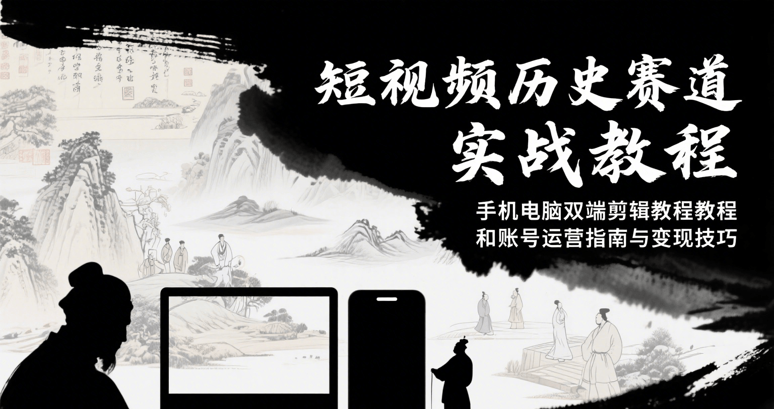 短视频历史赛道实战教程，手机电脑双端剪辑教程和账号运营指南与变现技巧-客创社 - 专注互联网轻资产创业及网络项目资源整合与分享客创社-免费且强大的项目分享网站！