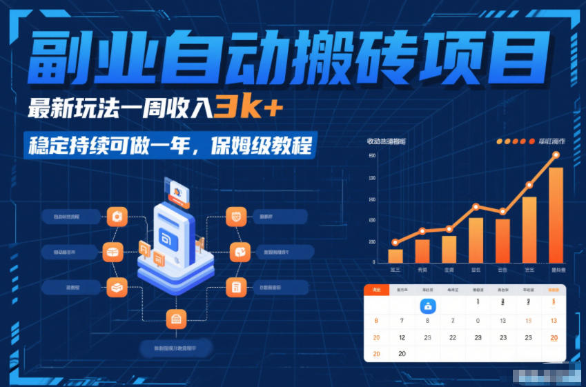 副业自动搬砖项目，最新玩法一周收入3k+，稳定持续可做一年，保姆级教程【揭秘】客创社区-专注互联网轻资产资源整合与分享客创社区-专注互联网轻资产资源整合与分享