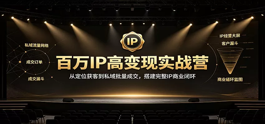 百万IP高变现实战营：从定位获客到私域批量成交，搭建完整IP商业闭环 《鱼见海科技》-鱼见海资源网-免费PHP网站源码模板,插件软件网创AI智能体资源分享平台！