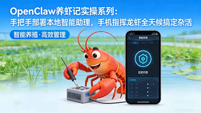 OpenClaw养虾记实操系列-更新：手把手部署本地智能助理，手机指挥龙虾全天候搞定杂活 《鱼见海科技》-鱼见海资源网-免费PHP网站源码模板,插件软件网创AI智能体资源分享平台！