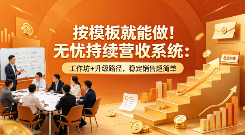 按模板就能做！无忧持续营收系统：工作坊+升级路径，稳定销售超简单【原创双语字幕】客创社区-专注互联网轻资产资源整合与分享客创社区-专注互联网轻资产资源整合与分享