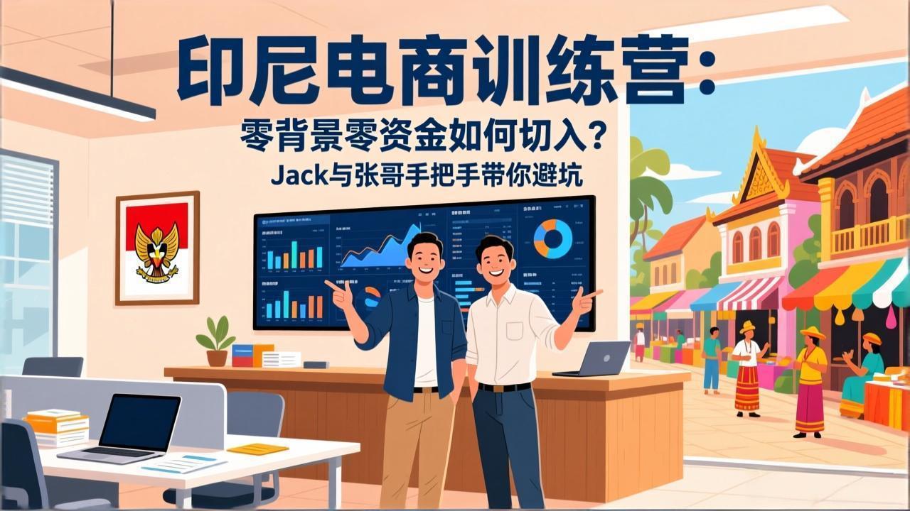 印尼电商训练营：零背景零资金如何切入？Jack与张哥手把手带你避坑-九九网创