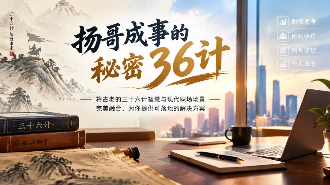 扬哥成事的秘密36计，将古老的三十六计智慧与现代职场场景完美融合，为你提供可落地的解决方案客创社区-专注互联网轻资产资源整合与分享客创社区-专注互联网轻资产资源整合与分享