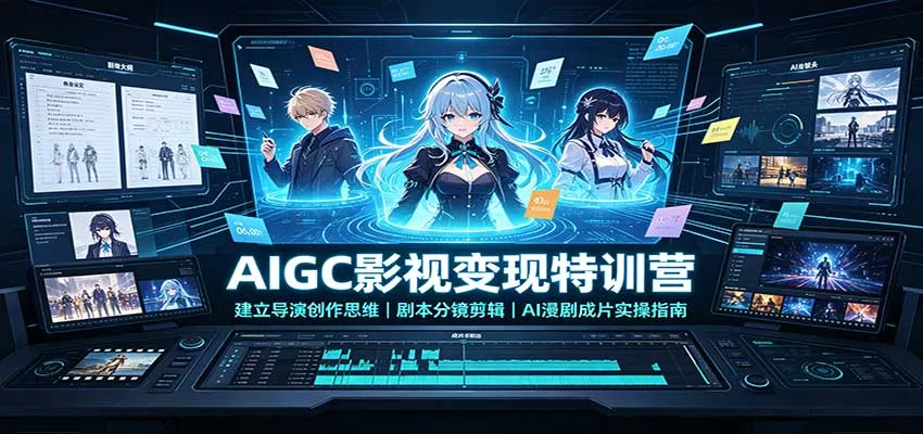 AIGC影视变现特训营：建立导演创作思维，剧本分镜剪辑，AI漫剧成片实操指南客创社区-专注互联网轻资产资源整合与分享客创社区-专注互联网轻资产资源整合与分享