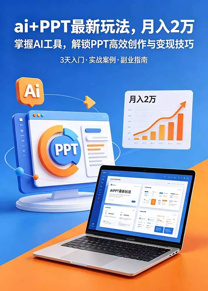 ai+PPT最新玩法，月入2万掌握AI工具，解锁PPT高效创作与变现技巧3天入门，实战案例·副业指南客创社区-专注互联网轻资产资源整合与分享客创社区-专注互联网轻资产资源整合与分享