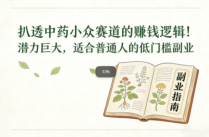 扒透中药小众赛道的賺米逻辑，潜力巨大，适合普通人的低门槛副业客创社区-专注互联网轻资产资源整合与分享客创社区-专注互联网轻资产资源整合与分享