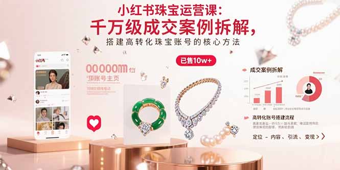 小红书珠宝运营课：千万级成交案例拆解，搭建高转化珠宝账号的核心方法-客创社 - 专注互联网轻资产创业及网络项目资源整合与分享客创社-免费且强大的项目分享网站！