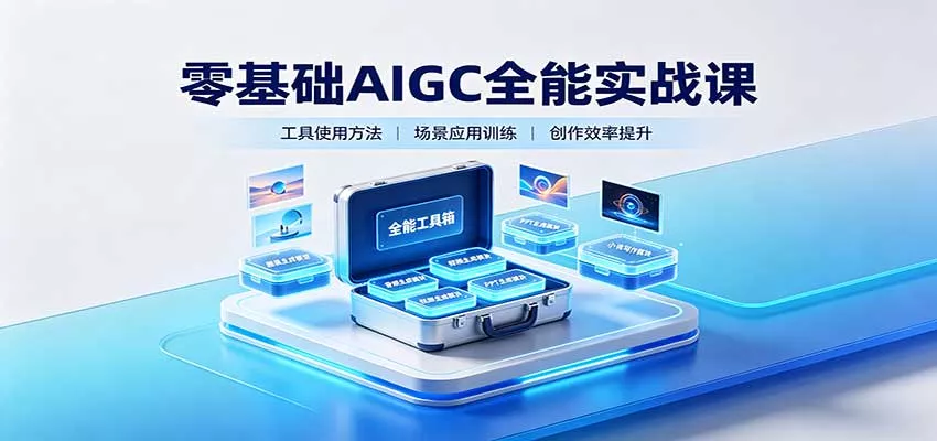 零基础AIGC全能实战课：覆盖绘画、影音、PPT、小说多场景AI创作 《鱼见海科技》-鱼见海资源网-免费PHP网站源码模板,插件软件网创AI智能体资源分享平台！