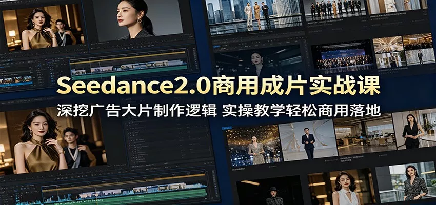 Seedance2.0商用成片实战课：深挖广告大片制作逻辑，实操教学轻松商用落地客创社区-专注互联网轻资产资源整合与分享客创社区-专注互联网轻资产资源整合与分享