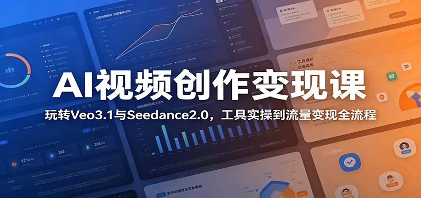 AI视频创作变现课：玩转Veo3.1与Seedance2.0，工具实操到流量变现全流程客创社区-专注互联网轻资产资源整合与分享客创社区-专注互联网轻资产资源整合与分享