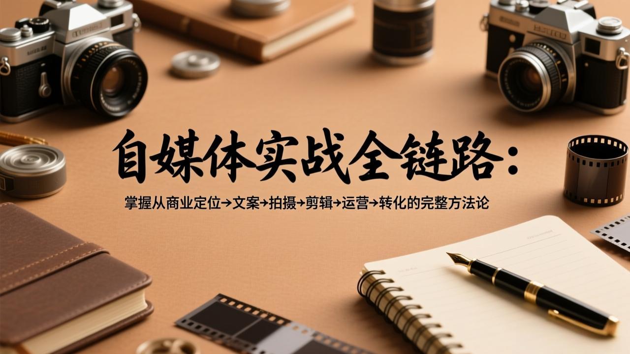 自媒体实战全链路：掌握从商业定位→文案→拍摄→剪辑→运营→转化的完整方法论客创社区-专注互联网轻资产资源整合与分享客创社区-专注互联网轻资产资源整合与分享