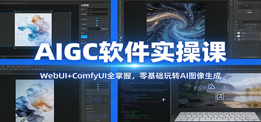 AIGC软件实操课：WebUI+ComfyUI全掌握，零基础玩转AI图像生成客创社区-专注互联网轻资产资源整合与分享客创社区-专注互联网轻资产资源整合与分享