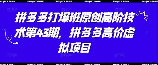 拼多多打爆班原创高阶技术第43期，拼多多高价虚拟项目客创社 - 专注互联网轻资产创业及网络项目资源整合与分享客创社 - 专注互联网轻资产创业及网络项目资源整合与分享