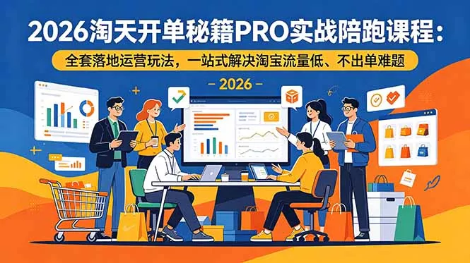 2026淘天开单秘籍PRO实战陪跑课程：全套落地运营玩法，一站式解决淘宝流量低、不出单难题 《鱼见海科技》-鱼见海资源网-免费PHP网站源码模板,插件软件网创AI智能体资源分享平台！