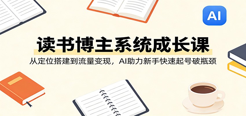 读书博主系统成长课：从定位搭建到流量变现，AI助力新手快速起号破瓶颈客创社区-专注互联网轻资产资源整合与分享客创社区-专注互联网轻资产资源整合与分享