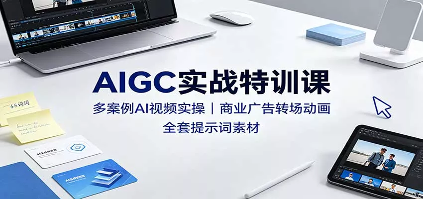 AIGC实战特训课：多案例AI视频实操，商业广告转场动画，全套提示词素材客创社区-专注互联网轻资产资源整合与分享客创社区-专注互联网轻资产资源整合与分享