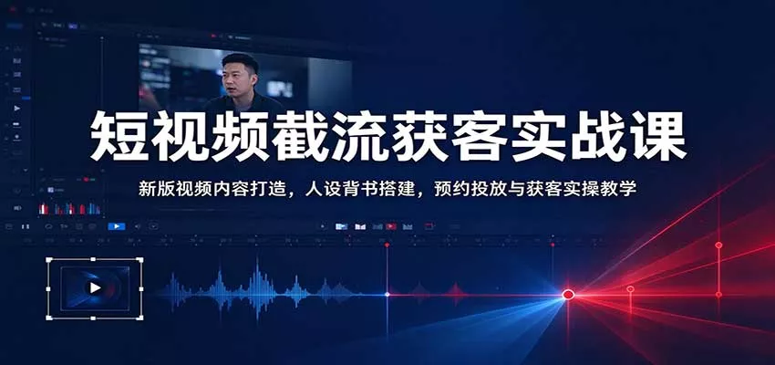 短视频截流获客实战课：新版视频内容打造，人设背书搭建，预约投放与获客实操教学客创社区-专注互联网轻资产资源整合与分享客创社区-专注互联网轻资产资源整合与分享