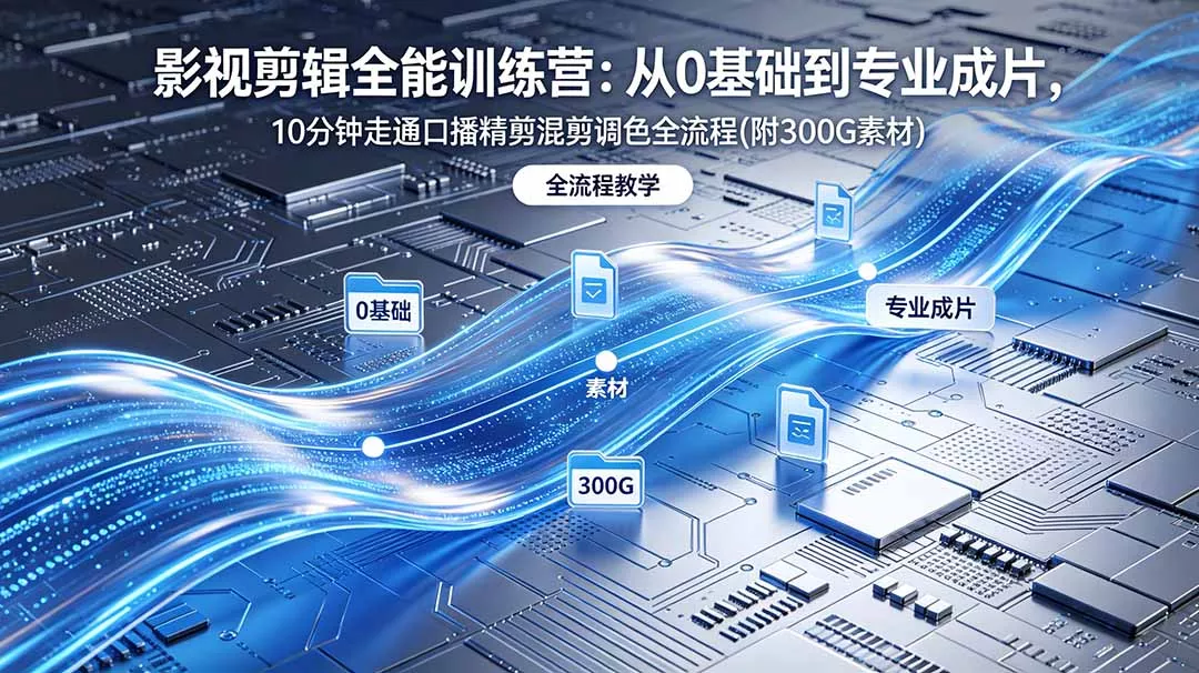 2026影视剪辑全能实战课｜0基础到专业成片，全流程教学，高清带300G素材