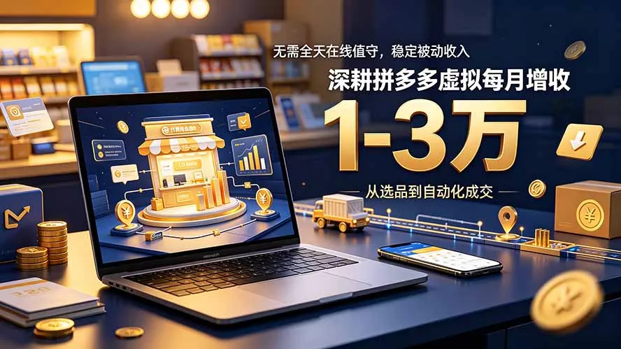 无需全天在线值守，稳定被动收入，深耕拼多多虚拟每月增收 1-3 万-软件百科