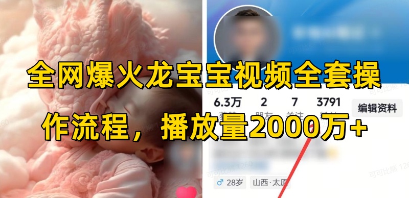 全网爆火龙宝宝视频全套操作流程，播放量2000万+-客创社 - 专注互联网轻资产创业及网络项目资源整合与分享客创社-免费且强大的项目分享网站！