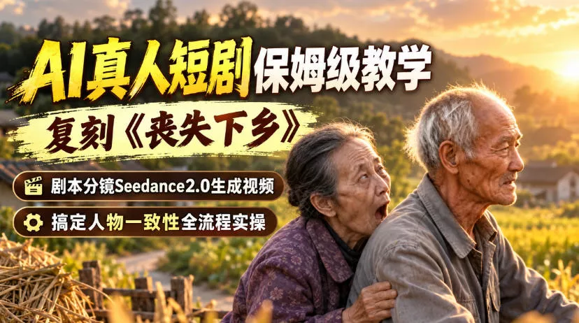 AI真人短剧保姆级教学，复刻《丧失下乡》，剧本分镜Seedance2.0生成视频，搞定人物一致性全流程实操-云析科技