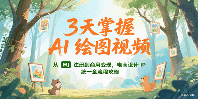 3天掌握AI绘图视频，从MJ 注册到商用变现，电商设计IP统一全流程攻略-客创社 - 专注互联网轻资产创业及网络项目资源整合与分享客创社-免费且强大的项目分享网站！