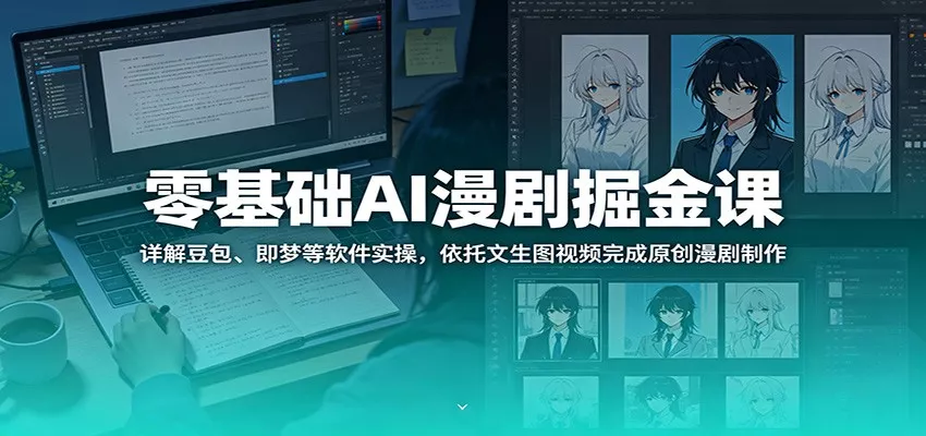零基础AI漫剧掘金课：详解豆包、即梦等软件实操，依托文生图视频完成原创漫剧制作-鱼见海资源网-免费PHP网站源码模板,插件软件网创AI智能体资源分享平台！