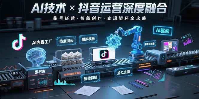 （15630期）AI技术与抖音运营的深度融合应用：涵盖账号搭建、内容创作、收益变现等-客创社 - 专注互联网轻资产创业及网络项目资源整合与分享客创社-免费且强大的项目分享网站！
