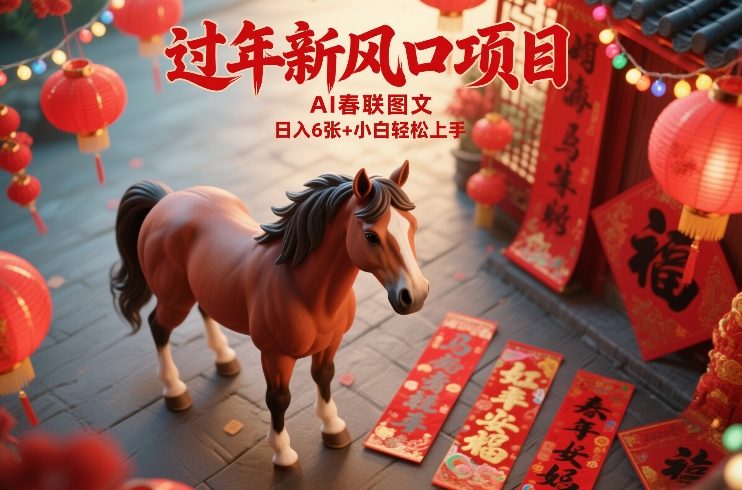 过年新风口项目，用ai春联图文，日入6张+小白轻松上手【揭秘】客创社区-专注互联网轻资产资源整合与分享客创社区-专注互联网轻资产资源整合与分享