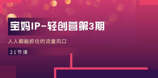 宝妈IP-轻创营第3期，人人都能抓住的流量风口(21节课客创社 - 专注互联网轻资产创业及网络项目资源整合与分享客创社 - 专注互联网轻资产创业及网络项目资源整合与分享