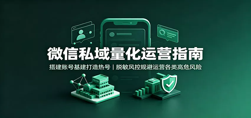 微信私域量化运营指南：搭建账号基建打造热号，脱敏风控规避运营各类高危风险星享资源网星享资源网