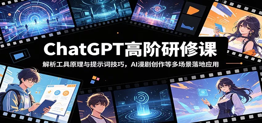 ChatGPT高阶研修课：解析工具原理与提示词技巧，AI漫剧创作等多场景落地应用客创社区-专注互联网轻资产资源整合与分享客创社区-专注互联网轻资产资源整合与分享