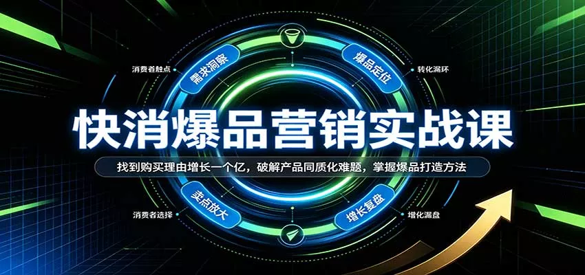快消爆品营销实战课：找到购买理由增长一个亿，破解产品同质化难题，掌握爆品打造方法客创社区-专注互联网轻资产资源整合与分享客创社区-专注互联网轻资产资源整合与分享