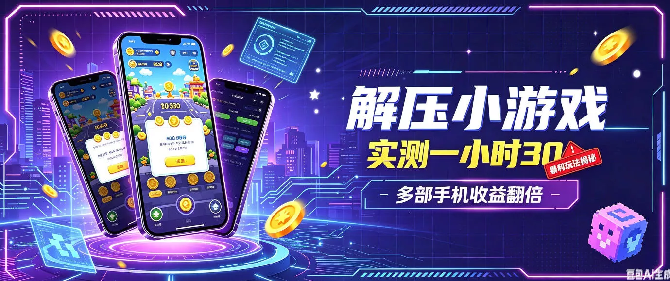小游戏全流程玩法，实测一小时搞30，简单无脑解压，当天做当天就能看到进账，直接冲就行【揭秘】客创社区-专注互联网轻资产资源整合与分享客创社区-专注互联网轻资产资源整合与分享